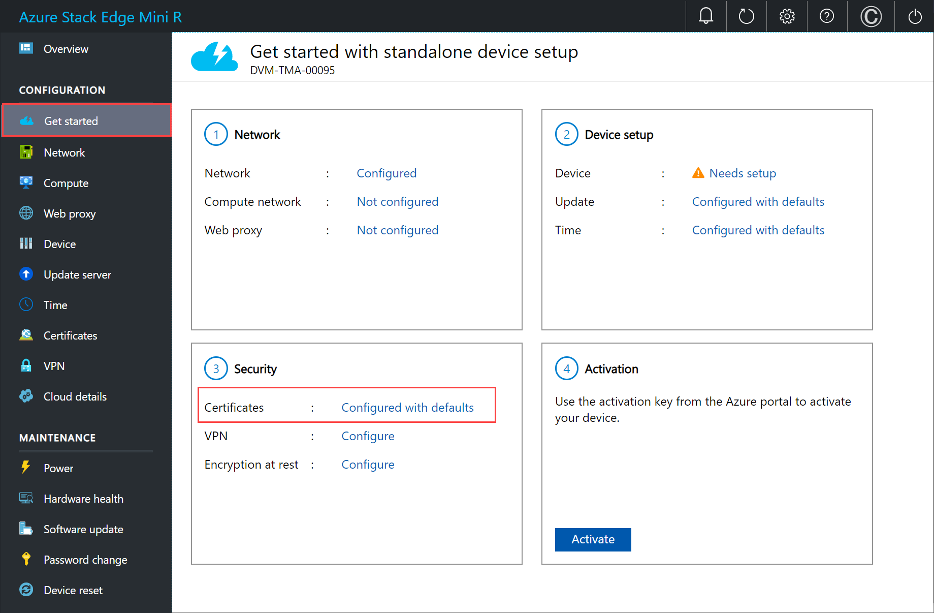 Strona Lokalnego internetowego interfejsu użytkownika
