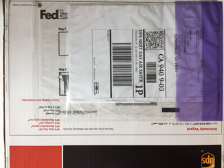 Etykieta wysyłkowa urządzenia Data Box Disk