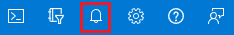 Zrzut ekranu przedstawiający ikonę powiadomień w witrynie Azure Portal.