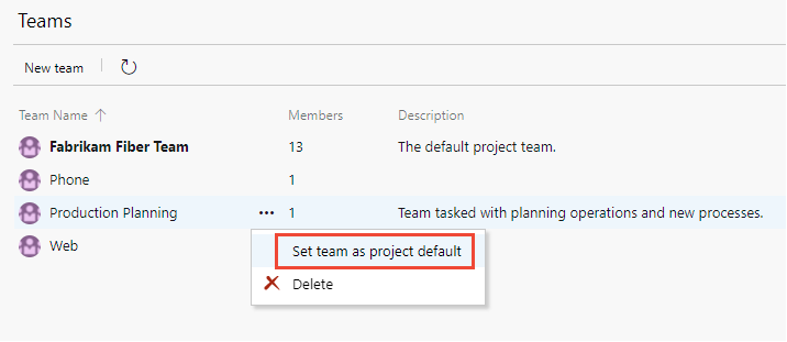 Zrzut ekranu przedstawiający stronę usługi Teams, wybór menu Więcej opcji, Włączono nową stronę usługi Teams.
