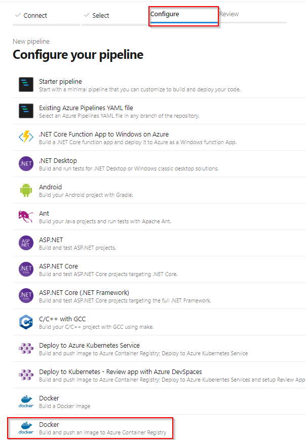 Zrzut ekranu przedstawiający tworzenie i wypychanie obrazów platformy Docker do usługi Azure Container Registry.