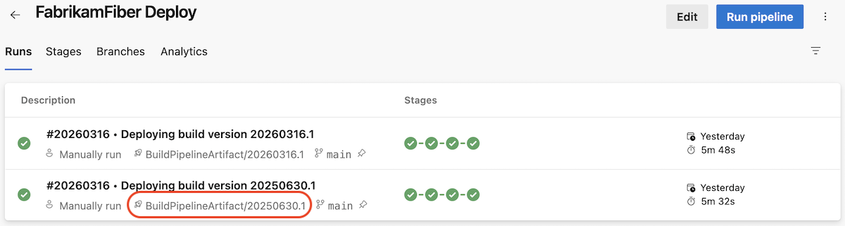 Zrzut ekranu artefaktu na stronie przeglądu wyników.