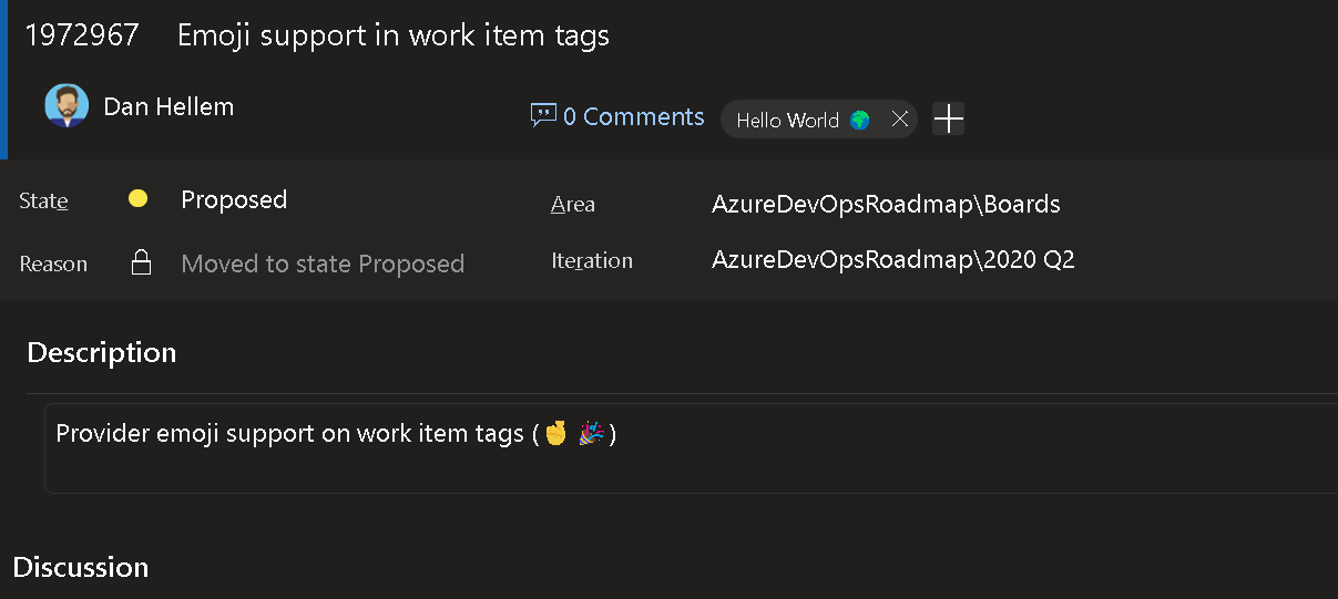 Obsługa emoji w tagach elementów roboczych