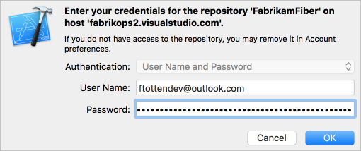 Screenshot that shows how to authenticate using a token.