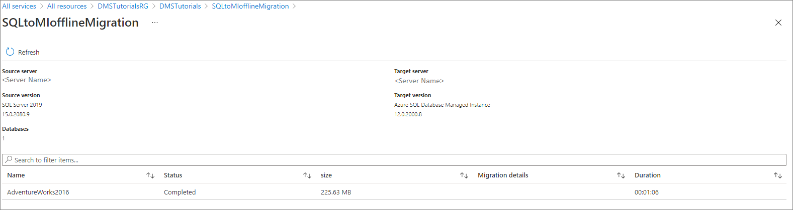 Działanie migracji w toku