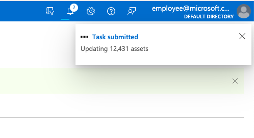 Zrzut ekranu przedstawiający powiadomienie przesłane przez zadanie.