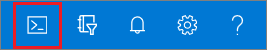Zrzut ekranu przedstawiający przycisk Cloud Shell w Azure Portal
