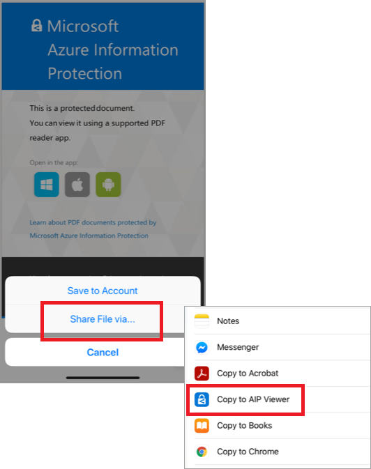 Udostępnianie w przeglądarce usługi AIP w systemie iOS