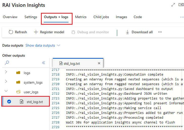 Zrzut ekranu przedstawiający user_logs w okienku informacji o węźle.
