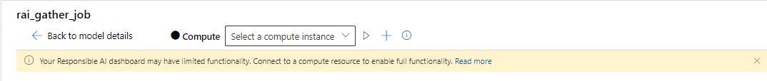 Screenshot of the 'Compute' dropdown box for selecting a running compute instance.