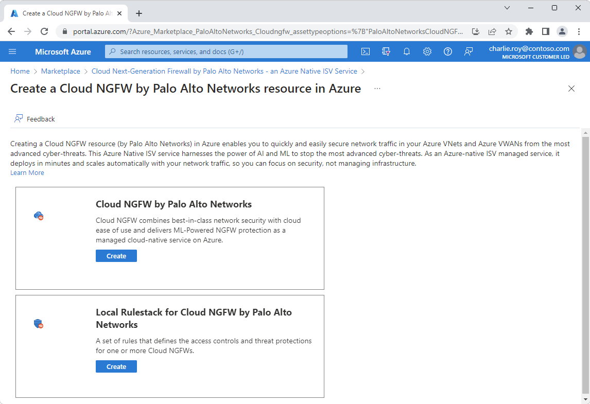 Screenshot showing the two offerings from Palo Alto Networks.