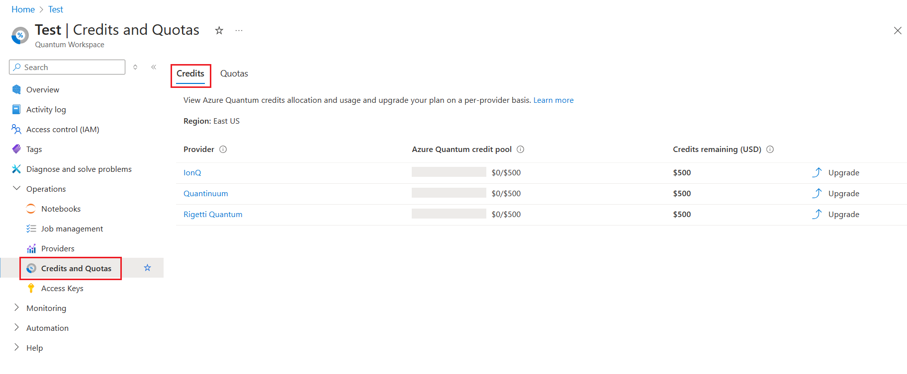 Zrzut ekranu przedstawiający blok środków w Azure Portal.