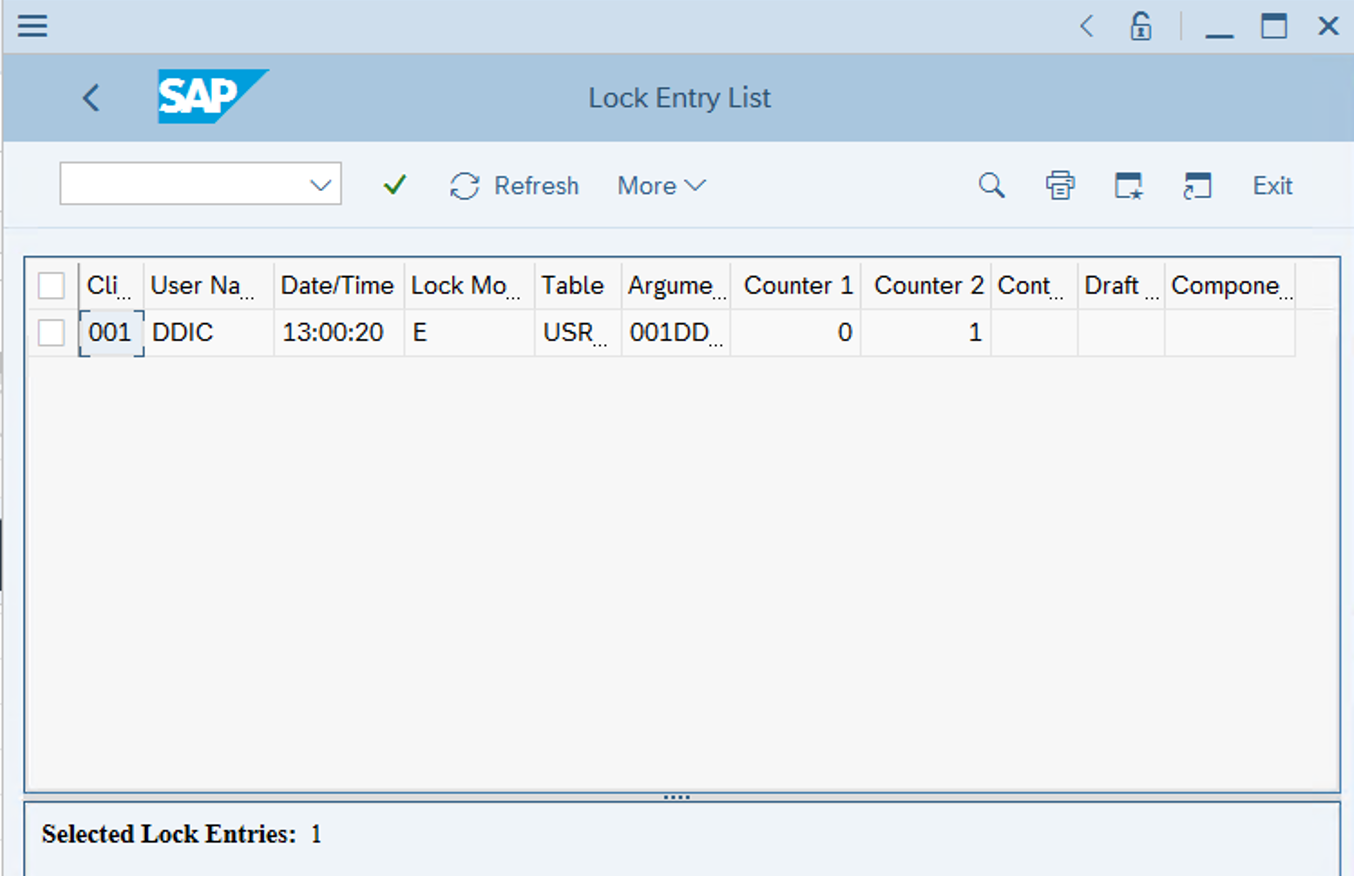 Figure 3: Lock entry is retained after failover test