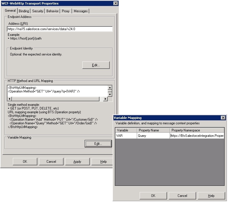 BTS_SF_WebHttp_General General tab of WCF-WebHttp Adapter