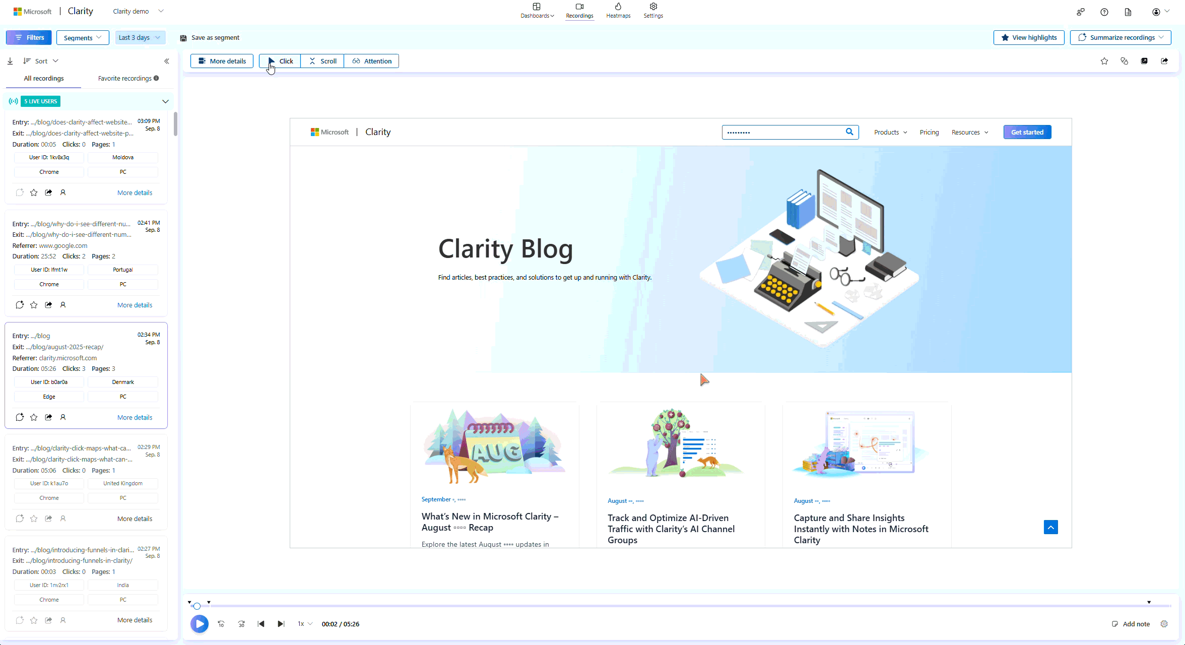 Disabled play button in recordings.