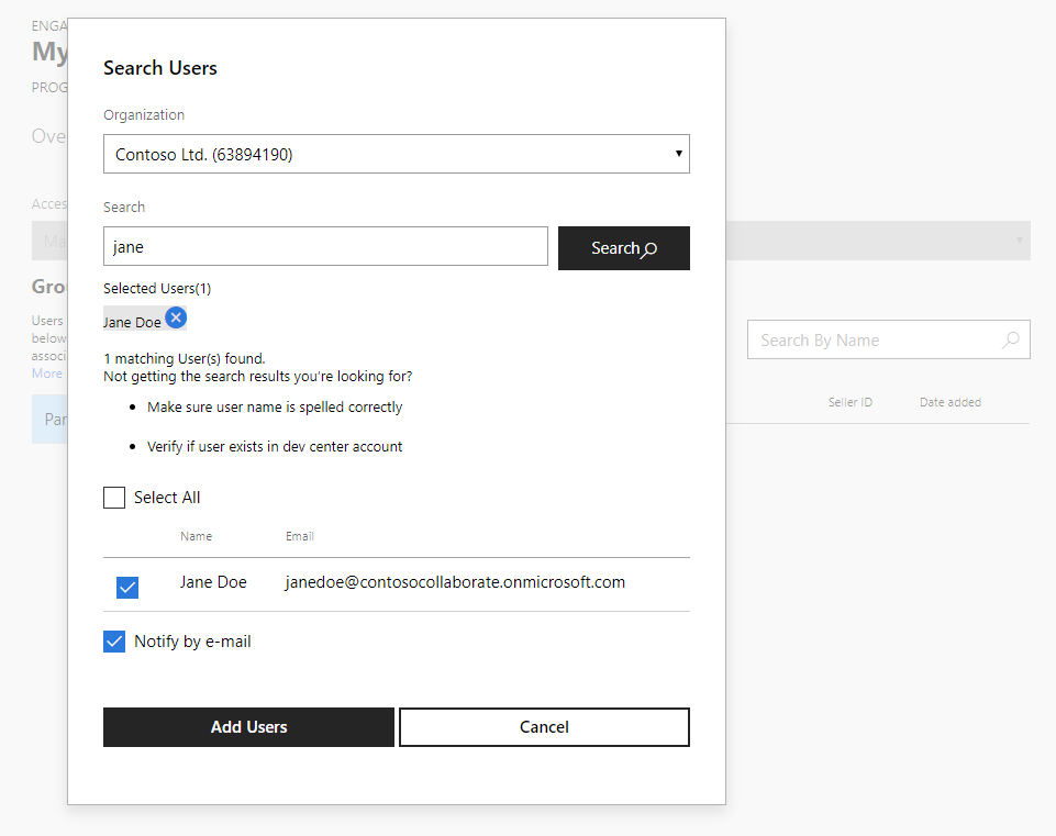Wyszukiwanie użytkownika