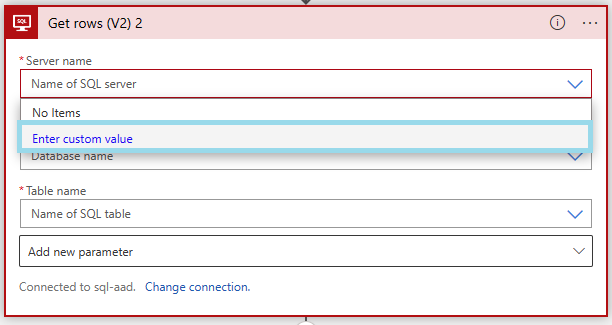 Wprowadź niestandardową nazwę serwera