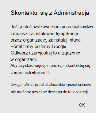 Zrzut ekranu przedstawiający koniec profilu osobistego wyskakującym okienku pomocy technicznej.