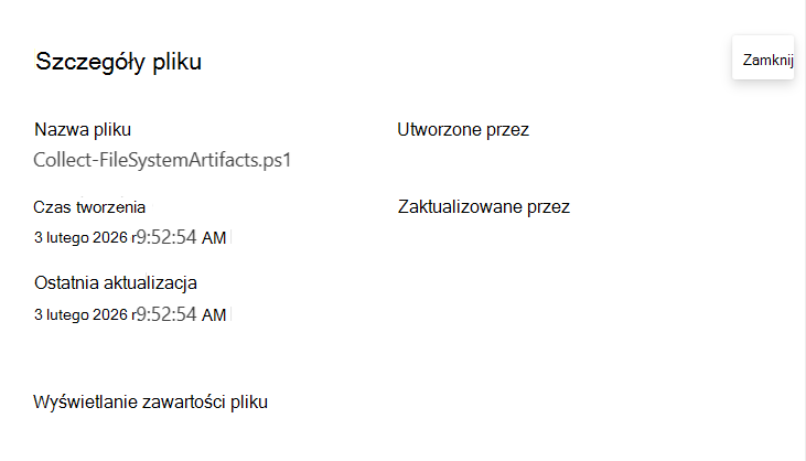 Zrzut ekranu przedstawiający stronę zarządzania biblioteką — wyświetlanie szczegółów pliku