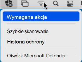 Dostępne opcje kliknięcia symbolu x.