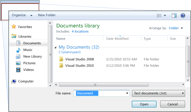 Open file dialog box called from WPF.
