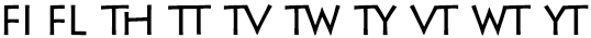 Tekst używający ligatur standardowych OpenType
