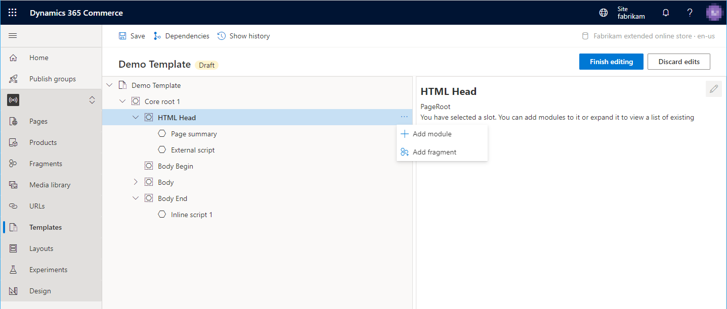 Screenshot of adding a new module.