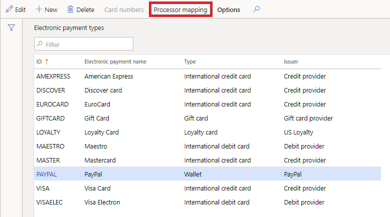 Procesor payment mapping link.