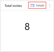 Zrzut ekranu przedstawiający przycisk Szczegóły na kafelku Łączna liczba zaproszeń.