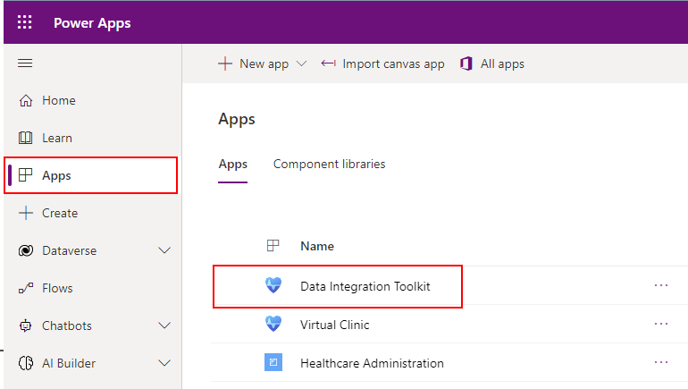 A screenshot displaying the Data integration toolkit selection.