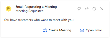 Insight card for meeting request Insight card for meeting request