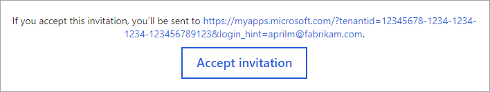 Zrzut ekranu przedstawiający przycisk Akceptuj i adres URL przekierowania w wiadomości e-mail.