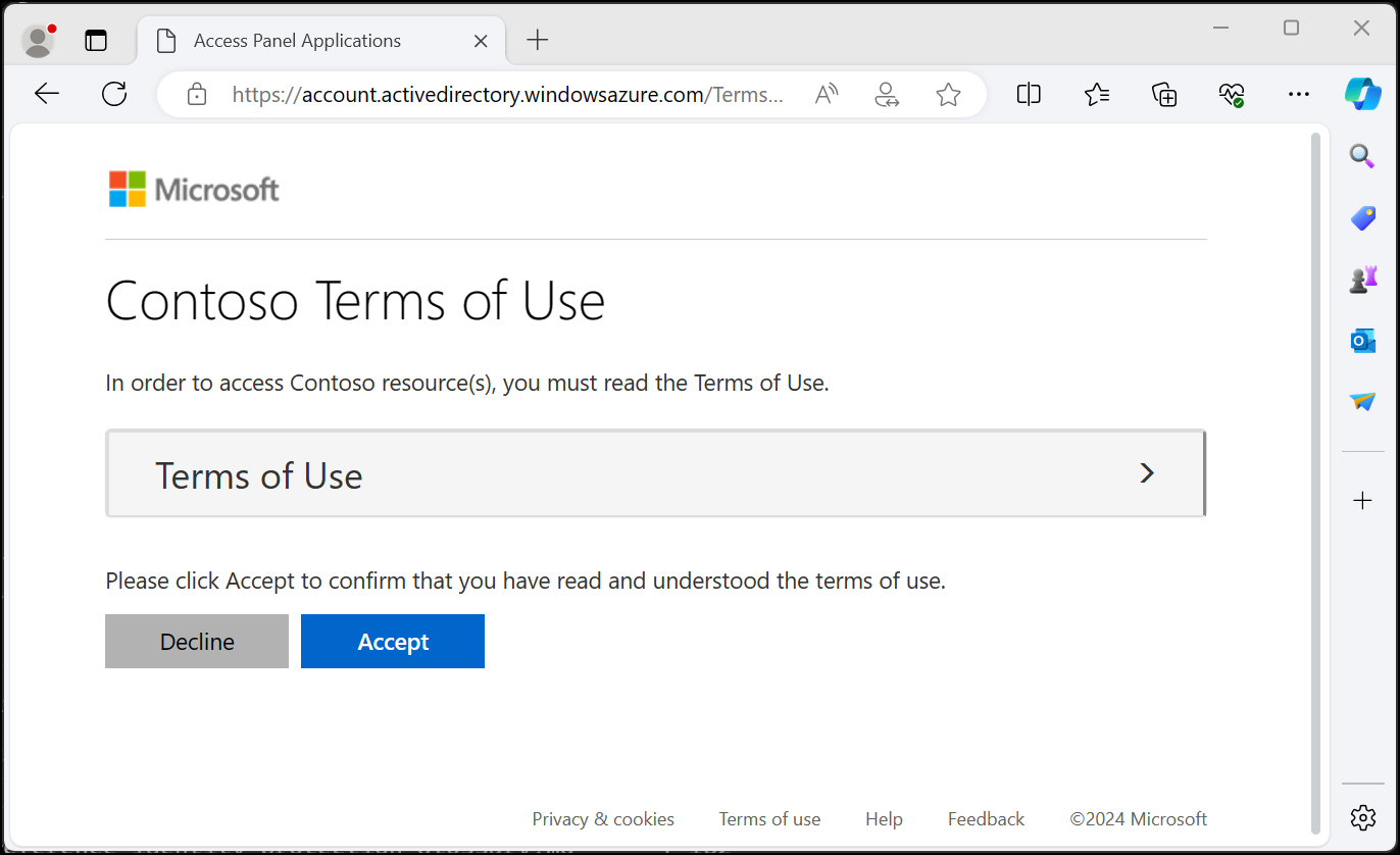 Zrzut ekranu przedstawiający przykładowe zasady użytkowania wyświetlane po zalogowaniu się użytkownika.