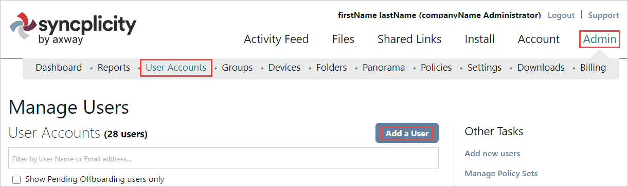 Manage Users Manage Users