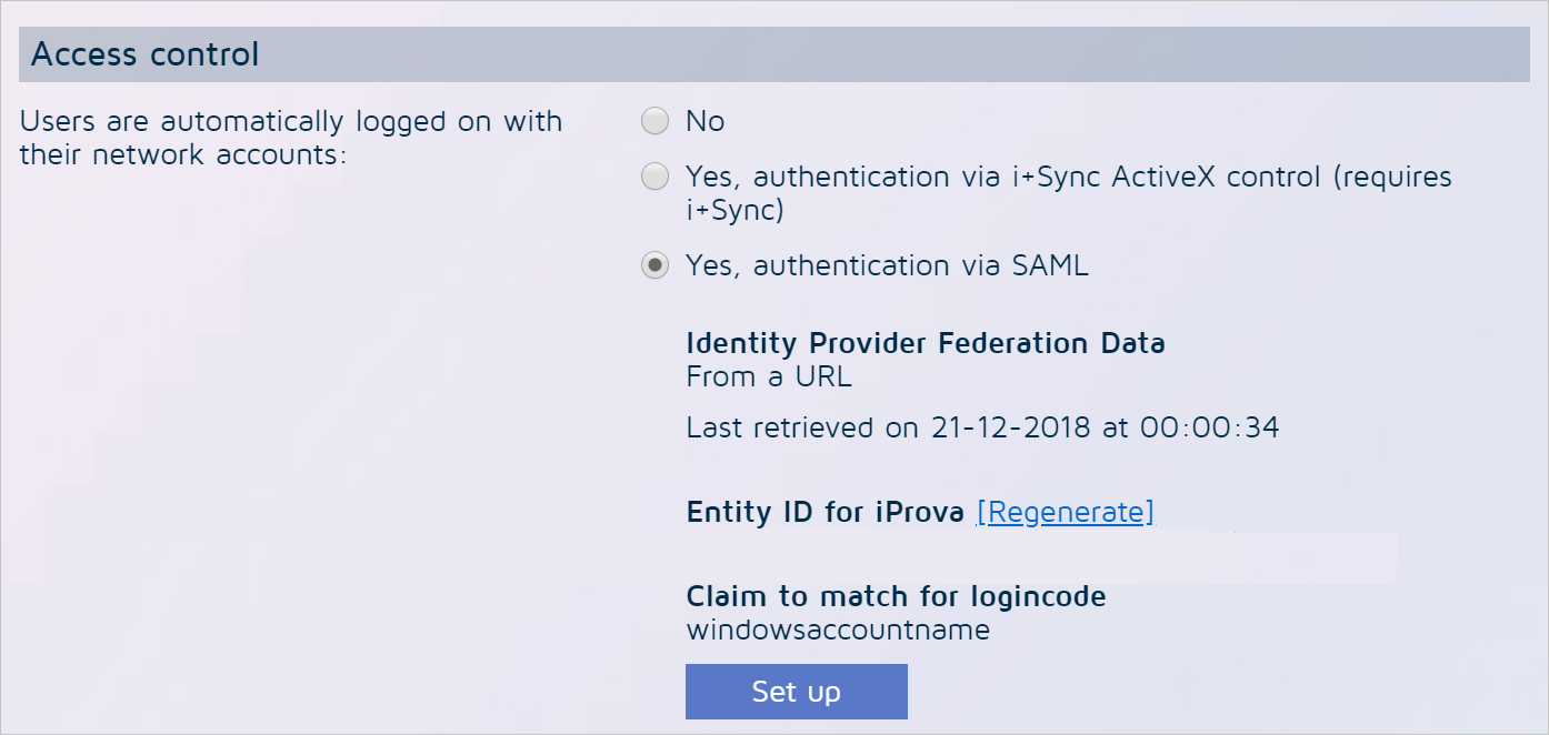 Screenshot showing Zenya Access control settings.