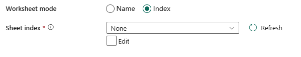 Zrzut ekranu przedstawiający wybór Index w trybie arkusza.