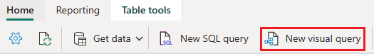 Zrzut ekranu przedstawiający wstążkę pokazujący, gdzie wybrać pozycję Nowe zapytanie wizualne.