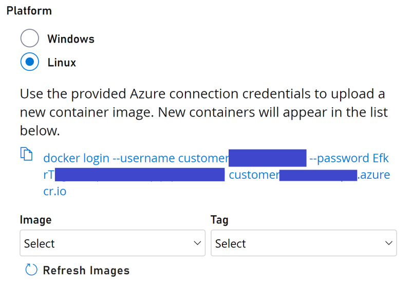 New build with Linux platform selected