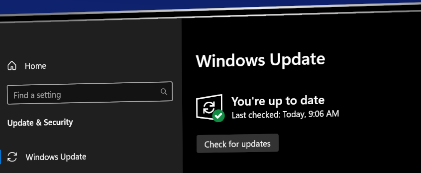 Zrzut ekranu przedstawiający sposób sprawdzania dostępności aktualizacji w aplikacji Ustawienia.