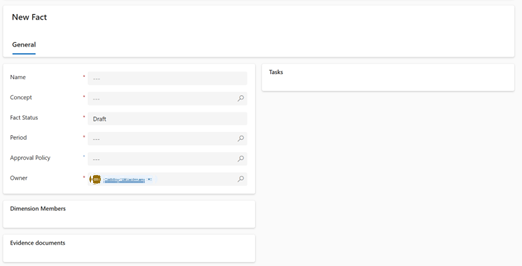 Zrzut ekranu przedstawiający tworzenie faktu.