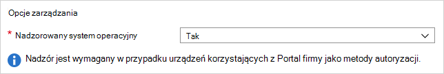 Zrzut ekranu przedstawiający opcję Nadzorowane.
