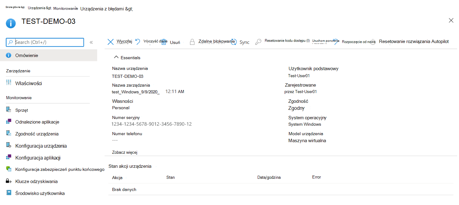 Wyświetlanie strony urządzenia