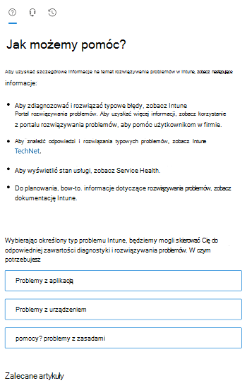 Zrzut ekranu przedstawiający opcje scenariusza w centrum administracyjnym Intune.
