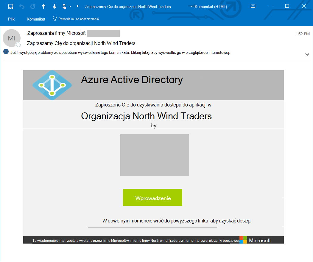 Przykładowe zaproszenie gościa
