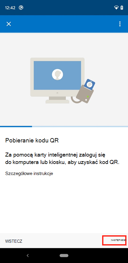 Przykładowy zrzut ekranu przedstawiający ekran Portal firmy Pobieranie kodu QR.