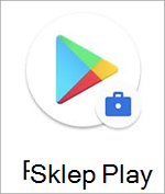 Zrzut ekranu przedstawiający ikonę sklepu Google Play ze znaczkiem aktówki.