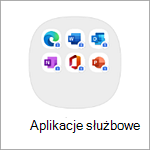 Zrzut ekranu przedstawiający folder profilu służbowego telefonu Samsung Galaxy S20.