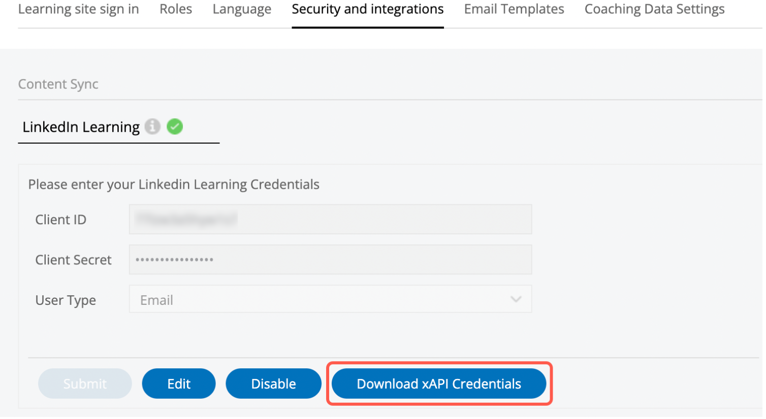 Mindtickle-download-xapi-credentials