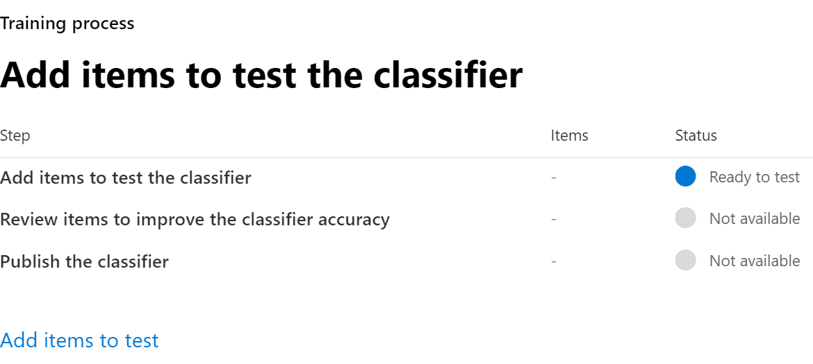 trainable classifier ready for testing.