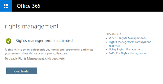 Zarządzanie prawami w Office 365, które jest aktywowane